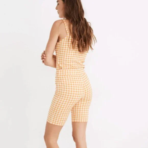 Madewell Gingham Jacquard Biker Shorts - Picture 3 of 4